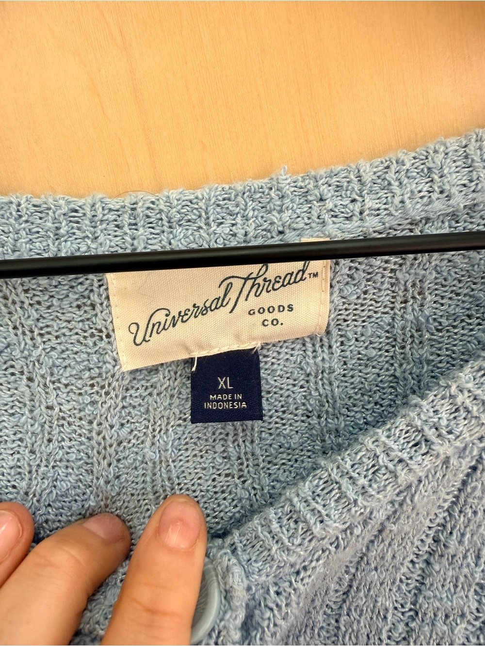 Universal Threads Light Blue Ribbed Button-Front Cardigan - Picture 2 of 2